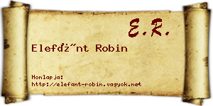 Elefánt Robin névjegykártya